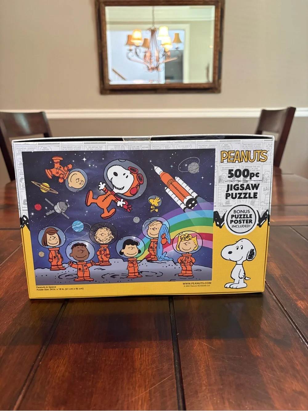 Peanuts Snoopy 500 piece puzzle with Snoopy and friends in space #peanuts #space